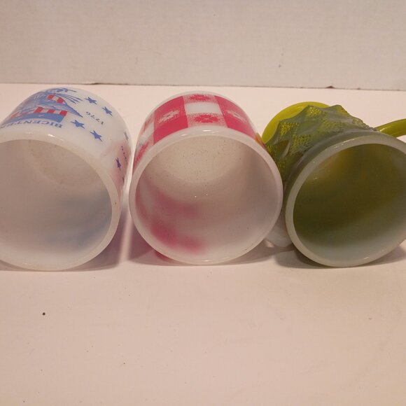 Trio (3) MCM Kitschy Coffee Cups--Fire King/Federal Glass/Glassbake - Picture 13 of 13